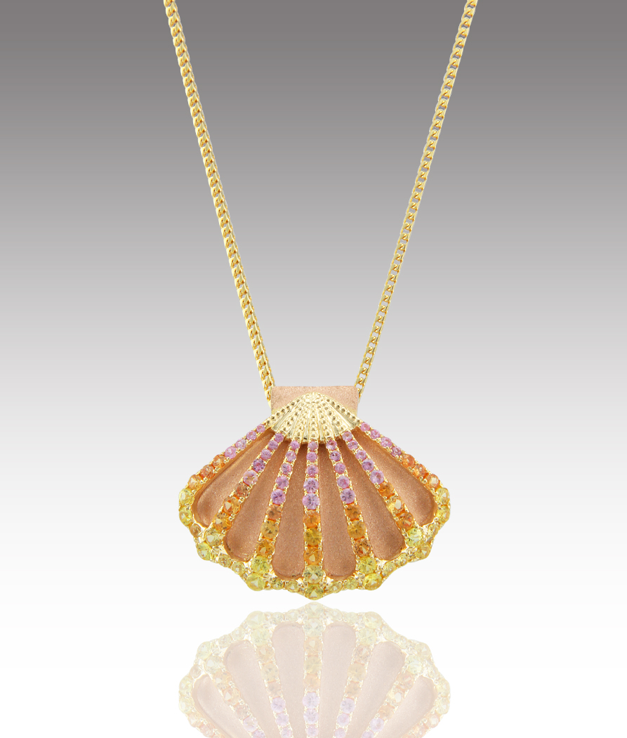 Sapphire Clam Shell Pendant Dbs Fine Jewelers