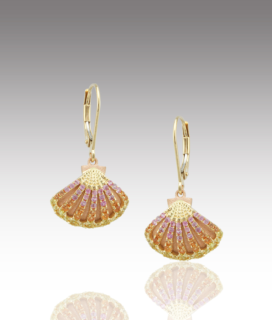 Sapphire Clam Shell Earrings Dbs Fine Jewelers