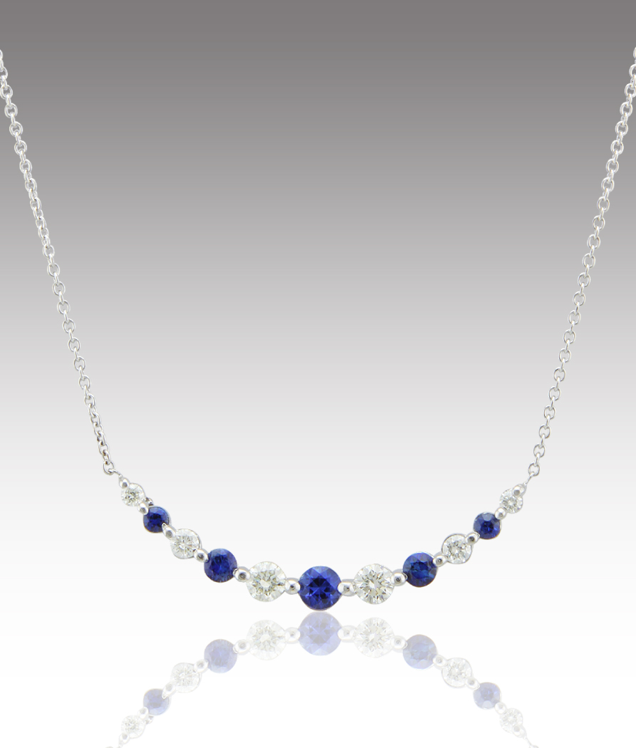 Sapphire Diamond Bar Necklace Dbs Fine Jewelers