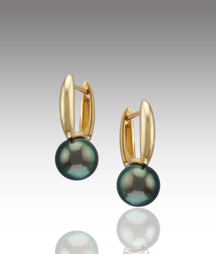 Tahitian Pearl Huggie Earrings - DBS Fine Jewelers